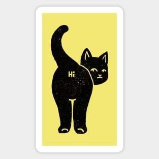 Hello Cat Butt Minimalist Black by Tobe Fonseca Magnet